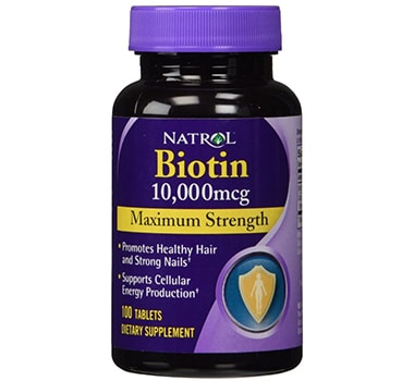 Natrol Biotin 10,000 mcg Maximum Strength 100-Count – Hair Regrowth Supplement