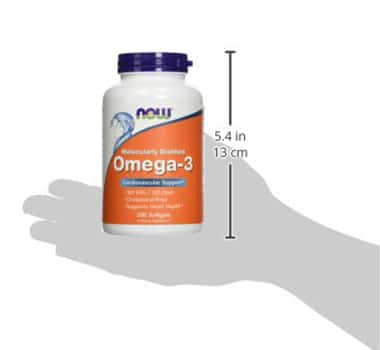 Now Foods Omega-3 1000mg Cardiovascular Support Molecularly Distilled – 180 EPA / 120 DHA 200 Softgels